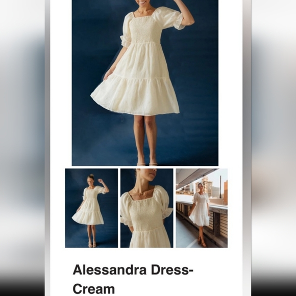 Love, Olive Co Alessandra Dress-Cream - Picture 8 of 8